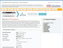 Tablet Screenshot of hyipcalculators.com